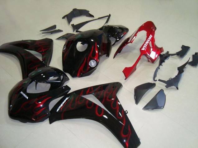 Compra Carenados Moto Honda CBR1000RR 2008-2011 - Negro Brillante Rojo Llama Carrera