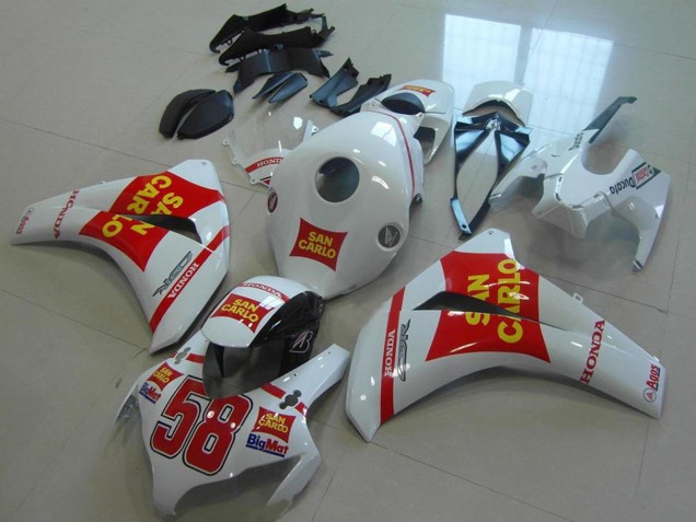 Compra Carenados Moto Honda CBR1000RR 2008-2011 - Blanco Rojo Amarillo San Carlo 58