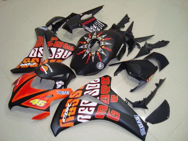 Compra Carenados Moto Honda CBR1000RR 2008-2011 - Negro Mate Naranja Rossi Repsol 46