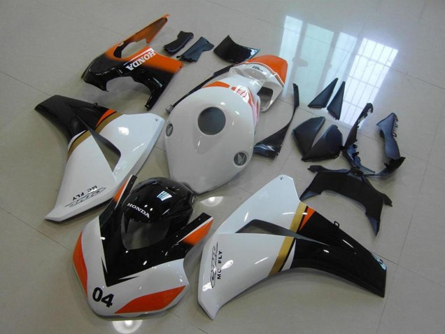 Compra Carenados Moto Honda CBR1000RR 2008-2011 - Blanco Naranja Negro Brillante Carrera