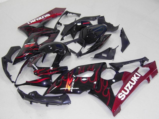 Compra Carenados Moto Suzuki GSXR 1000 2005-2006 - Negro Brillante Rojo Llama