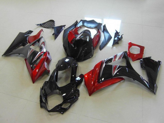 Compra Carenados Moto Suzuki GSXR 1000 2007-2008 - Rojo Negro Brillante No Calcomanía