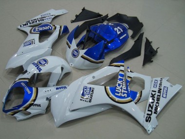 Compra Carenados Moto Suzuki GSXR 1000 2007-2008 - Blanco Azul Lucky Strike