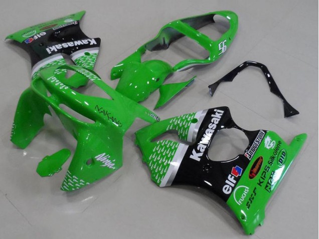 Compra Carenados Moto Kawasaki ZX6R 1998-1999 - Verde Blanco Plata Negro Brillante