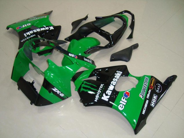 Compra Carenados Moto Kawasaki ZX6R 2000-2002 - Verde Negro Brillante Monstruo