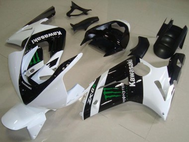 Compra Carenados Moto Kawasaki ZX6R 2003-2004 - Blanco Negro Brillante Verde Monstruo
