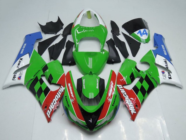 Compra Carenados Moto Kawasaki ZX6R 2005-2006 - Blanco Verde Rojo Azul Negro Motocard