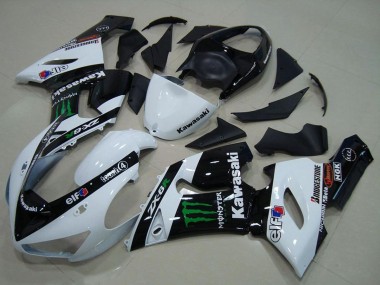 Compra Carenados Moto Kawasaki ZX6R 2005-2006 - Blanco Negro Brillante Verde Monstruo
