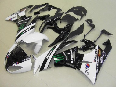 Compra Carenados Moto Kawasaki ZX6R 2009-2012 - Blanco Negro Brillante Verde Elf Touch4 Monstruo Bridgestone