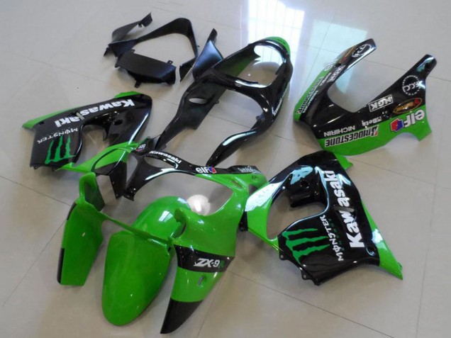 Compra Carenados Moto Kawasaki ZX9R 2000-2001 - Negro Brillante Verde Monstruo