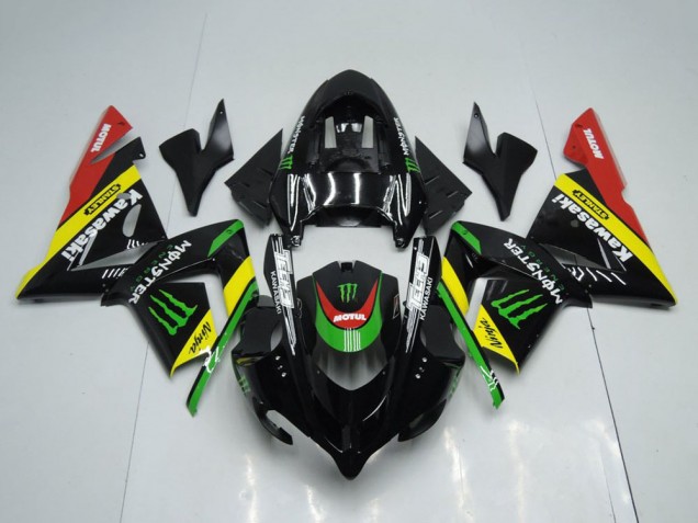 Compra Carenados Moto Kawasaki ZX10R 2004-2005 - Negro Brillante Rojo Amarillo Verde Monstruo