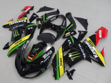Compra Carenados Moto Kawasaki ZX10R 2006-2007 - Negro Brillante Rojo Amarillo Verde Monstruo