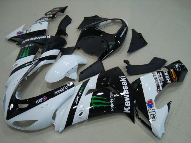 Compra Carenados Moto Kawasaki ZX10R 2006-2007 - Blanco Negro Brillante Verde Elf Monstruo
