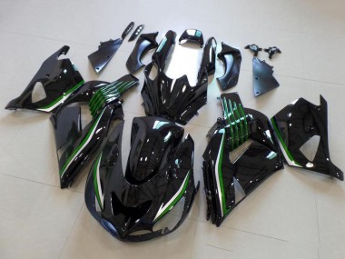 Compra Carenados Moto Kawasaki ZX14R ZZR1400 2006-2011 - Negro Brillante Verde Línea