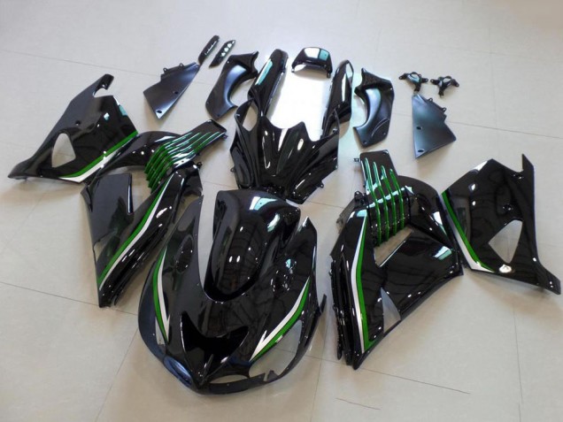 Compra Carenados Moto Kawasaki ZX14R ZZR1400 2006-2011 - Negro Brillante Verde Línea