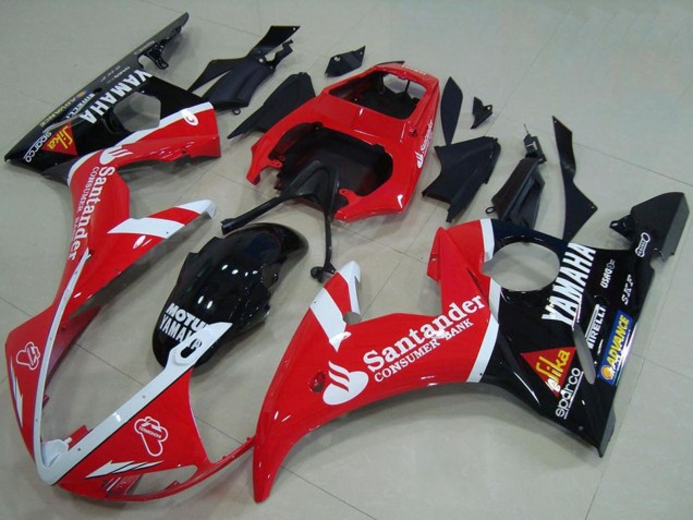 Compra Carenados Moto Yamaha YZF R6 2003-2004 - Rojo Blanco Negro Brillante Santander Motul