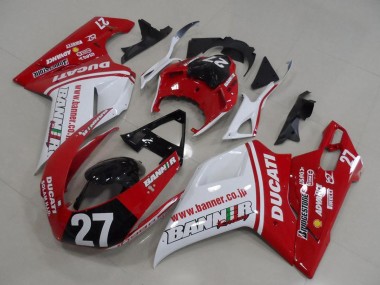 Compra Carenados Moto Ducati 1098 2007-2014 - Blanco Rojo Negro Brillante Banner 27