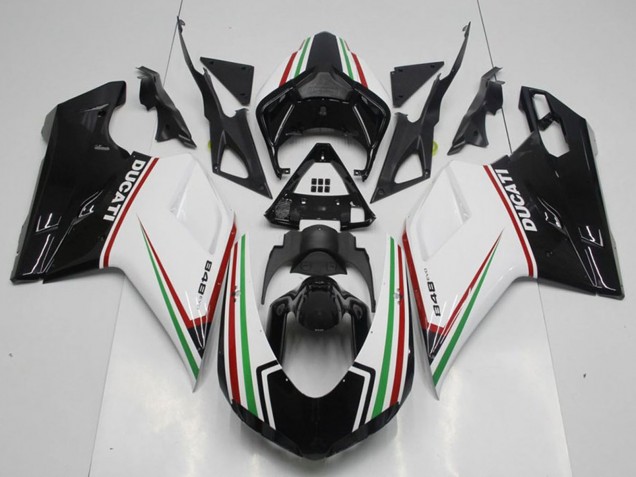 Compra Kits Carenado Moto Ducati 848 2007-2014 - Blanco Rojo Verde Negro Brillante