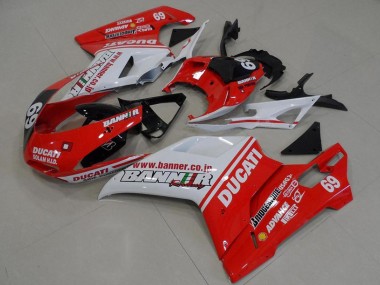 Compra Carenados Moto Ducati 848 1098 1198 2007-2014 - Blanco Rojo Negro Brillante Banner 69