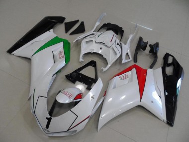 Compra Carenados Moto Ducati 848 1098 1198 2007-2014 - Blanco Brillante Rojo Verde Negro Brillante