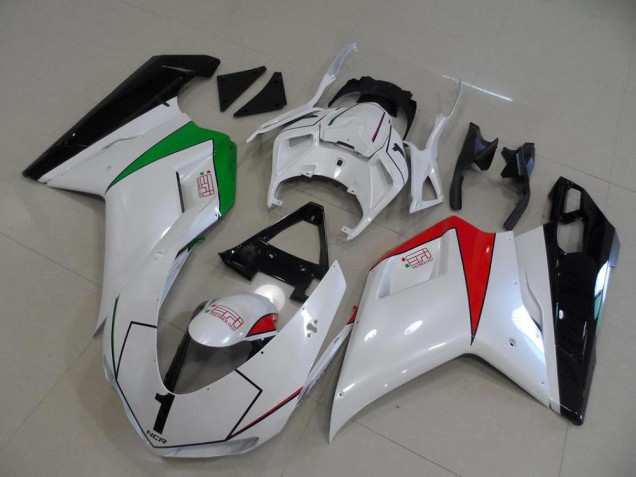Compra Carenados Moto Ducati 848 1098 1198 2007-2014 - Blanco Brillante Rojo Verde Negro Brillante
