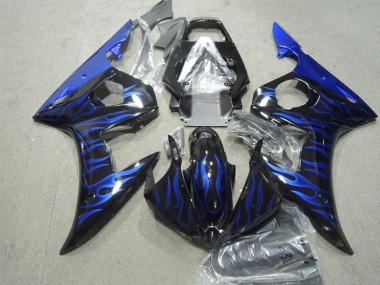 Compra Carenados Moto Yamaha YZF R6 2003-2004 - Negro Brillante Azul Llama