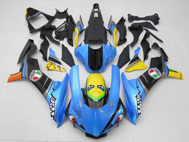Compra Kits Carenado Moto Yamaha YZF R1 2015-2019 - Azul Amarillo Tiburón