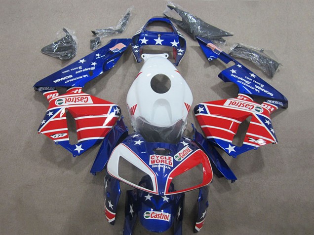 Compra Carenados Moto Honda CBR600RR 2005-2006 - Blanco Rojo Azul Cycle World Castrol