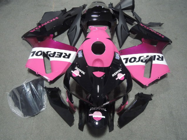 Compra Carenados Moto Honda CBR600RR 2005-2006 - Negro Brillante Rosa Repsol