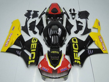 Compra Carenados Moto Honda CBR1000RR 2012-2016 - Rojo Amarillo Negro Brillante HRC One Heart GEICO