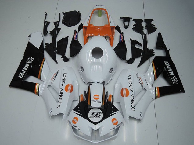 Compra Carenados Moto Honda CBR1000RR 2012-2016 - Blanco Naranja Negro Brillante Konica Minolta 56