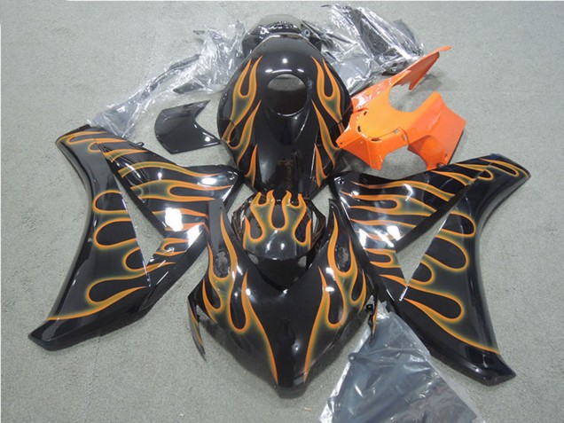 Compra Carenados Moto Honda CBR1000RR 2008-2011 - Negro Brillante Naranja Llama