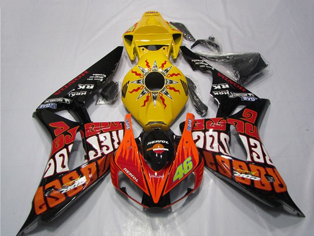 Compra Carenados Moto Honda CBR1000RR 2006-2007 - Amarillo Naranja Negro Brillante Rossi Repsol 46