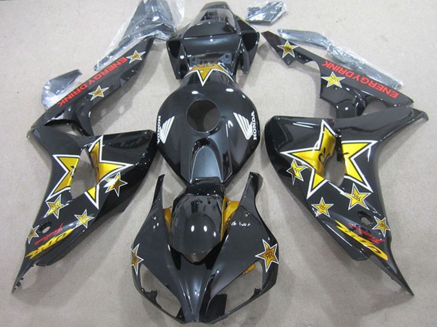Compra Carenados Moto Honda CBR1000RR 2006-2007 - Negro Brillante Oro Estrella Energy Drink