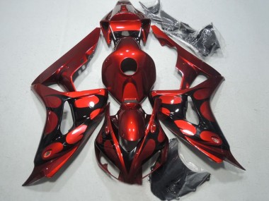 Compra Carenados Moto Honda CBR1000RR 2006-2007 - Rojo Negro Brillante Llama