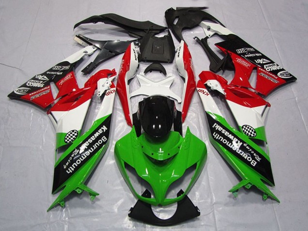 Compra Carenados Moto Kawasaki ZX6R 2009-2012 - Blanco Rojo Verde Negro Brillante