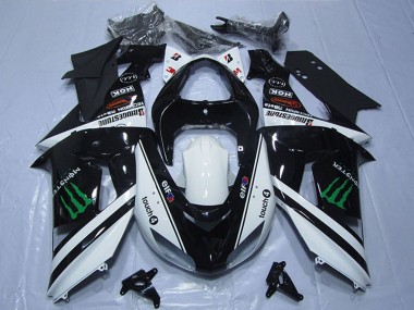 Compra Carenados Moto Kawasaki ZX6R 2007-2008 - Negro Blanco Monstruo Touch4