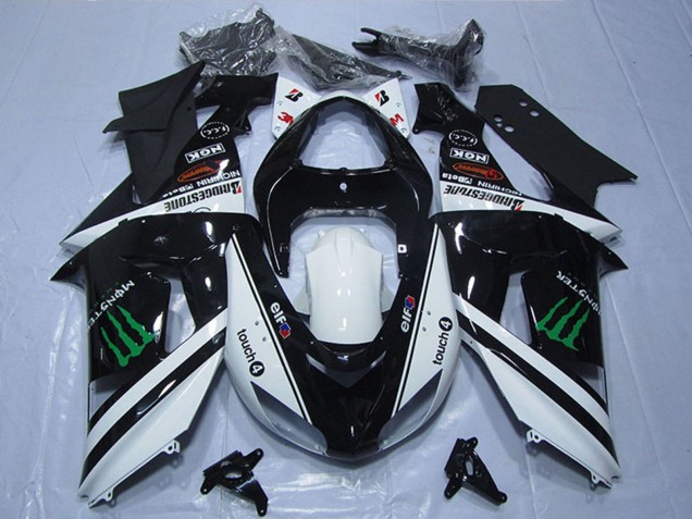 Compra Carenados Moto Kawasaki ZX6R 2007-2008 - Negro Blanco Monstruo Touch4