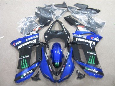 Compra Carenados Moto Kawasaki ZX6R 2007-2008 - Negro Azul Verde Monstruo