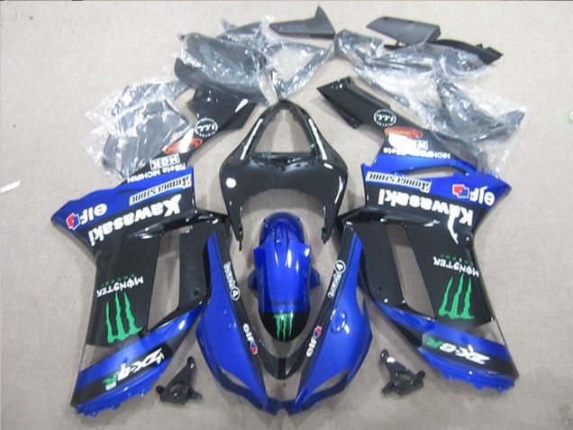 Compra Carenados Moto Kawasaki ZX6R 2007-2008 - Negro Azul Verde Monstruo