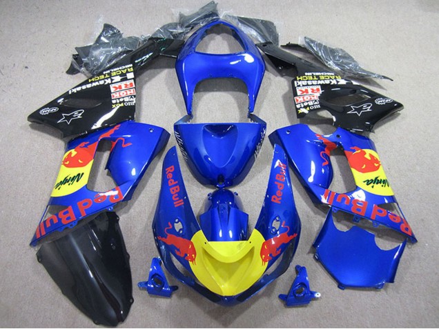 Compra Carenados Moto Kawasaki ZX6R 2005-2006 - Azul Amarillo Negro Rojo Bull