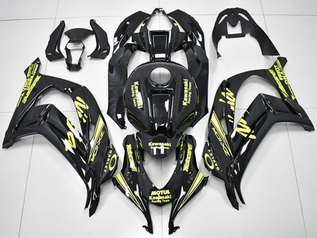 Compra Carenados Moto Kawasaki ZX10R 2016-2020 - Negro Brillante Amarillo Motul Carrera Team Motocard