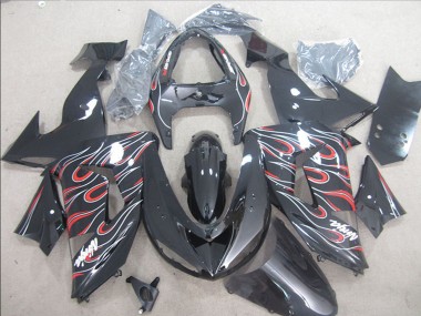 Compra Carenados Moto Kawasaki ZX10R 2006-2007 - Negro Brillante Rojo Blanco Llama