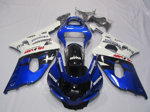 Compra Carenados Moto Suzuki GSXR 600 2001-2003 - Blanco Azul Negro Brillante Motul