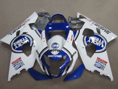 Compra Carenados Moto Suzuki GSXR 600 2004-2005 - Blanco Azul Lucky Strike Motul