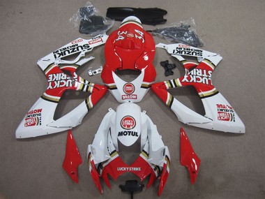 Compra Carenados Moto Suzuki GSXR 600 2006-2007 - Blanco Rojo Lucky Strike Motul