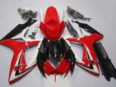 Compra Carenados Moto Suzuki GSXR 600 2006-2007 - Blanco Rojo Negro Brillante Raya