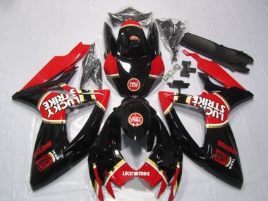Compra Carenados Moto Suzuki GSXR 600 2006-2007 - Negro Brillante Rojo Blanco Lucky Strike Motul