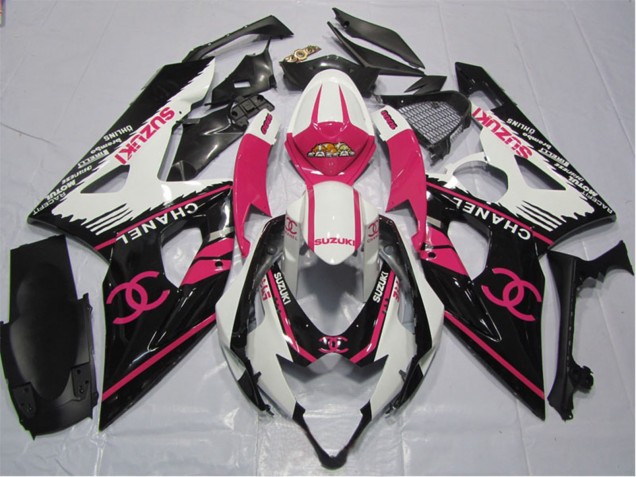 Compra Carenados Moto Suzuki GSXR 600 2006-2007 - Blanco Rosa Negro Chanel