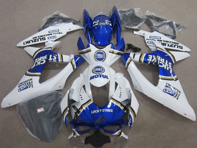 Compra Carenados Moto Suzuki GSXR 600 2008-2010 - Blanco Azul Lucky Strike Motul